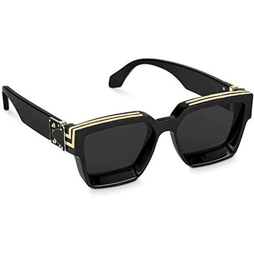 Parissparrow Square Black And White Men's And Women's Sunglasses (Black)