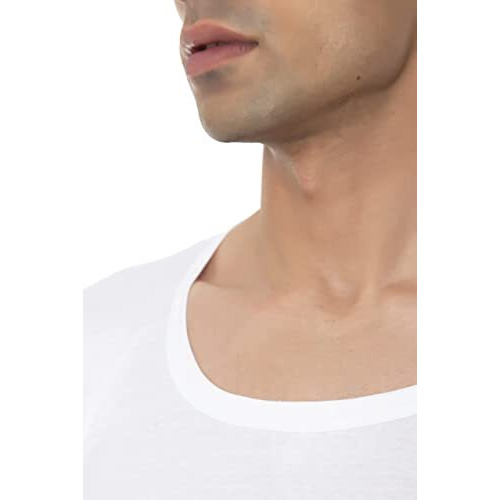 Vip Bonus Men's Half Sleeves Cotton Regular Fit Vest (Large, White, Pack Of 2)
