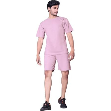 Rynogear Men's Regular Fit Co-Ord Set Of T-Shirt & Shorts For Night Dress,Sleepwear, Loungewear, Travelling & Vacation Outfit