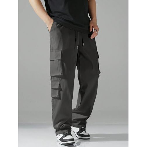 Indoprimo Men Cargo || Men Cargo Pants || Men Cargo Pants Cotton || Cargos For Men || Men Cargo Trouser (In, Alpha, L, Darkgrey)