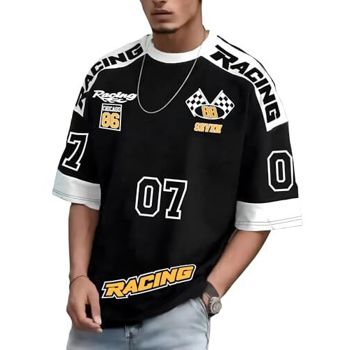 Jump Cuts||Printed Tshirt For Men||Drop Shoulder Tshirt For Men||Round Neck For Men||Cottonblend Oversized T-Shirt Black