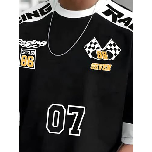 Jump Cuts||Printed Tshirt For Men||Drop Shoulder Tshirt For Men||Round Neck For Men||Cottonblend Oversized T-Shirt Black