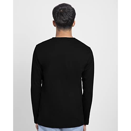 Bewakoof Men's Printed Regular Fit Full Sleeve Round Neck Cotton T-Shirt