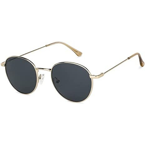 Vincent Chase Eyewear | Round Stylish Sunglasses | Polarized & Uv Protected | For Men & Women | Medium | Vc S13137 (Grey_Gold)- Pack Of 1