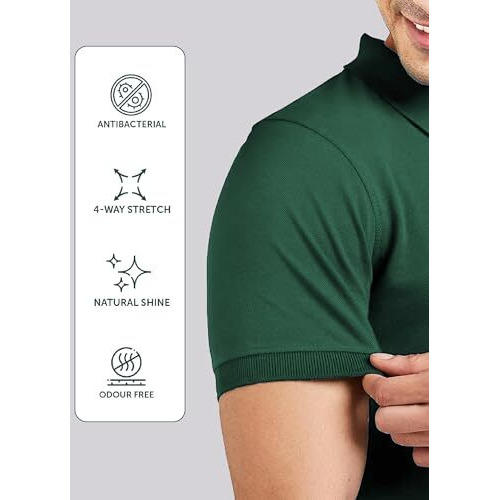 Freecultr Men's Polo T-Shirt Solid Collar Half Sleeve Plain Soft & Stylish T Shirts Regular Fit Moisture Wicking And Quick Dry T-Shirts For Man - L Pack Of 2-Maroon,Green