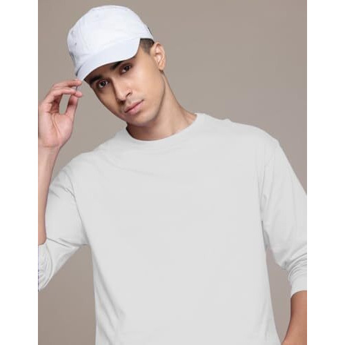 Veirdo Pure Cotton Regular Fit Solid White Full Sleeve T-Shirt For Men & Boys (V_Fs_Reg_Wht_S)