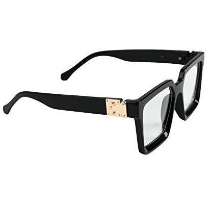 Dervin Unisex Square Non-Polarized Sunglasses Transparent Frame Transparent Lens (Medium)