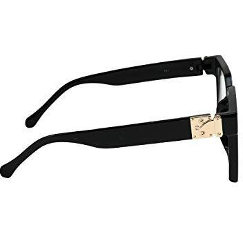 Dervin Unisex Square Non-Polarized Sunglasses Transparent Frame Transparent Lens (Medium)