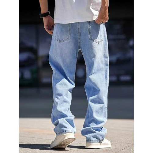 Greciilooks Men Jeans | Men Jeans Pants | Denim Jeans | Loose Fit Jeans For Men | Stylish Jeans | Baggy Jeans For Men (In, Numeric, 34, Regular, Blue 01)