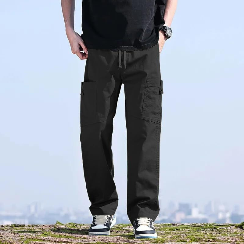Louis Sense Men's Loose Pants (Cargo-03_Black