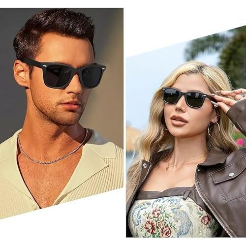 Black Jones Wayfarer Polarized Sunglass For Men And Women Black Color Pack Of 1 Medium