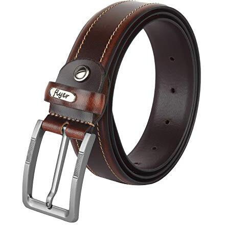 Flyer Men's Leather Belt (Formal/Casual) (Colour -Brown) (Size -36) Buckle Adjustable Size Genuine Leather (Br1512-36) (Pack Of 1)