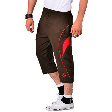 Vego Mens Cotton 3/4 Regular Fit Capri, Three Quarter Olive