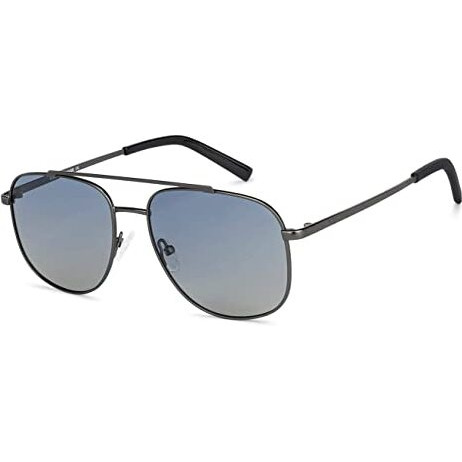 Vincent Chase Eyewear By Lenskart |Sunglasses For Men & Women Full Rim Square Branded And Stylish Sunglasses|Polarized And 100% Uv Protected| Unisex|Large|Vc S12934(Frame Gunmetal/Lens Blue)