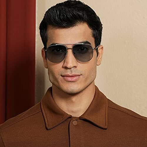 Vincent Chase Eyewear By Lenskart |Sunglasses For Men & Women Full Rim Square Branded And Stylish Sunglasses|Polarized And 100% Uv Protected| Unisex|Large|Vc S12934(Frame Gunmetal/Lens Blue)