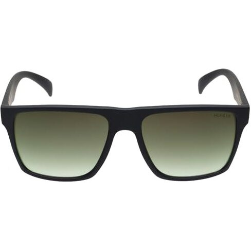 Tommy Hilfiger|Black Full Frame Square Sunglasses|100% Uv Protected (Uv 400) Green Gradient Faded Lens|Men's|Large|Th Wallace C2 57 S