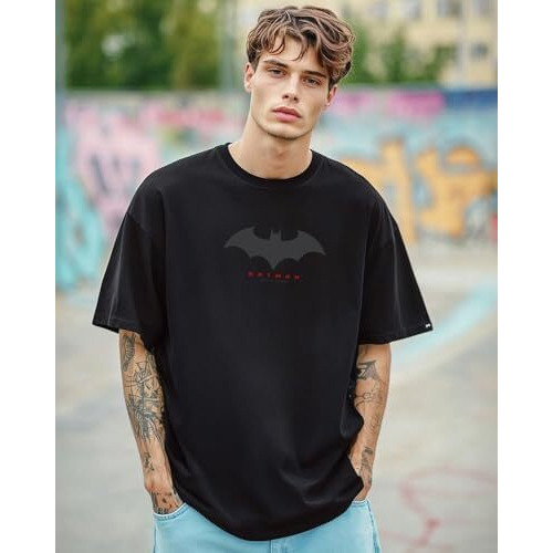 Bewakoof Men's Graphic Print Oversized Fit Half Sleeve Round Neck Cotton T-Shirt