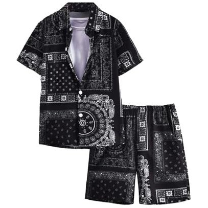 Dhruvi Trendz Mens Rayon Co-Ord Set Regular Fit Nightwear Set (Dt-Ms-6098&Sh183_Black_2Xl)