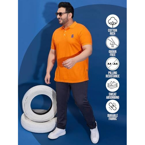 Bigbanana Plus Size Men's Regular Fit Solid Jeans (Toast-B,Dark Grey,2Xl)