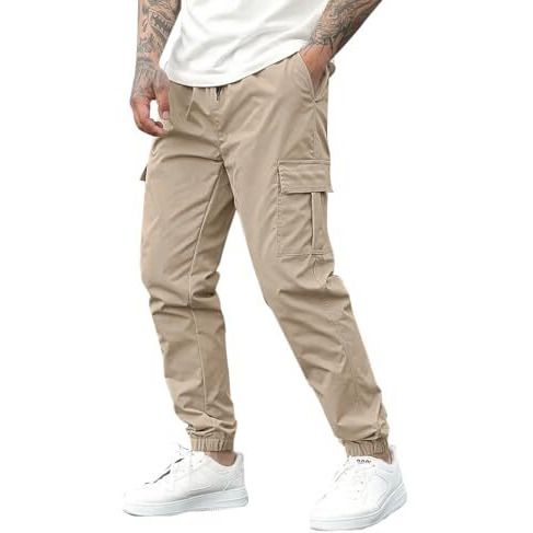 Vogaan Casual Solid Men's Regular Cargo Pants With Multiple Pockets | Cotton Cargos For Men (Cream-34)