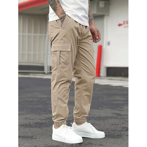 Vogaan Casual Solid Men's Regular Cargo Pants With Multiple Pockets | Cotton Cargos For Men (Cream-34)