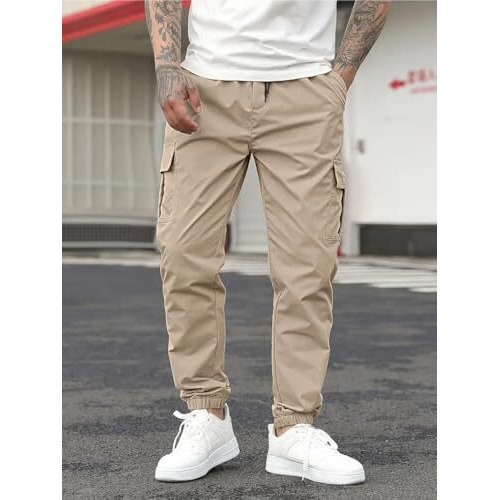 Vogaan Casual Solid Men's Regular Cargo Pants With Multiple Pockets | Cotton Cargos For Men (Cream-34)