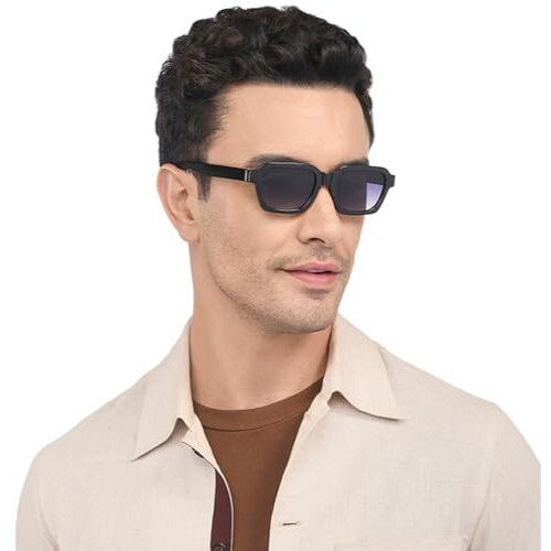 Vincent Chase By Lenskart | Urban Retro Full Rim Rectangle Branded Latest And Stylish Sunglasses | Polarized And 100% Uv Protected | For Men & Women | Large | Vc S14590
