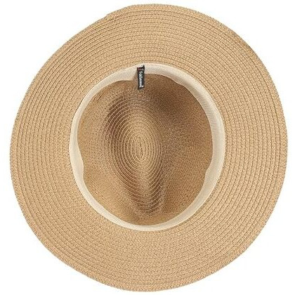 Fabseasons Men's Straw Panama Hat - Beach Sun Protection Cap Brown, Free Size