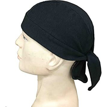 Gajraj Unisex Cotton Patka Skull Cap Bandana/Fashionable Helmet Liner/Head Cap (Pack Of 4) (Black-Grey-White-Classic Grey)