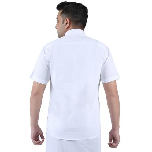 Prakasam Cotton Men's Formal Cool Cotton Half Sleeve White Shirt (Size- 42)