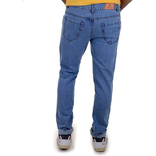 Ben Martin Men's Slim Fit Stylish Stretchable Cross Pocket 38 Size Light Blue Casusal Denim High Rise Jeans Pant For Men, Jj9-5