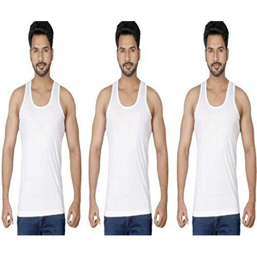 Macho Men's Cotton Fitted Vest , Pack Of 3 (White , 95 Cm)