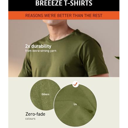 Damensch Breeeze Ultralight Basic Crew Half Sleeve T-Shirt -Olive Green- M