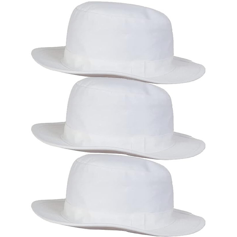 Primebox Cotton Classic Packable Beach Outdoor Fishing Bucket Sun Hat For Men Women Adult Boys Teen Round Big Wide Brim Floppy Summer Sun Protection Hat (White 3Pcs Combo)