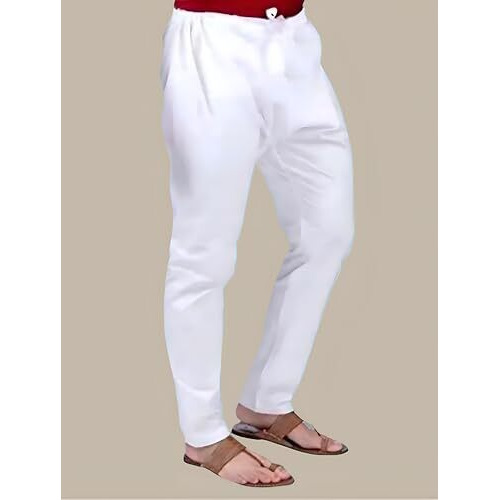 Men's Cotton Pyjama With Drawstring, Traditional Bottom Wear For Kurta (White, M)