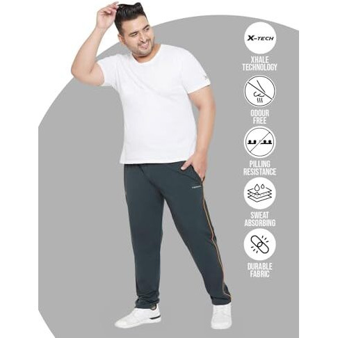 Bigbanana Men's Regular Fit Trackpants (Offey,Teal,6Xl)