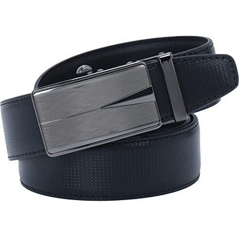Labnoft Men's Auto Lock Pu Leather Belt (Belt-046-Black)