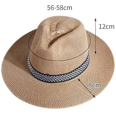Clothera Straw Summer Paper Panama Jazz Beach Hats For Men & Women (Brown), Grey, Free Size