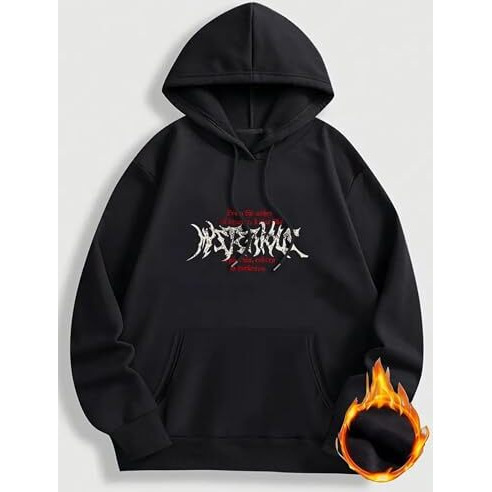 Thalasi Men's Cotton Neck Hooded Sweatshirt (Hd_113_Black