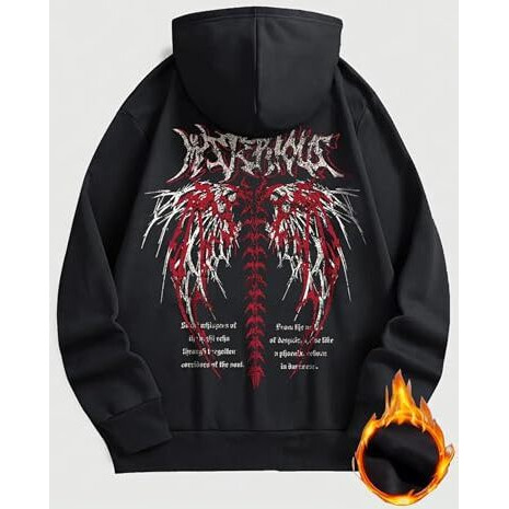 Thalasi Men's Cotton Neck Hooded Sweatshirt (Hd_113_Black