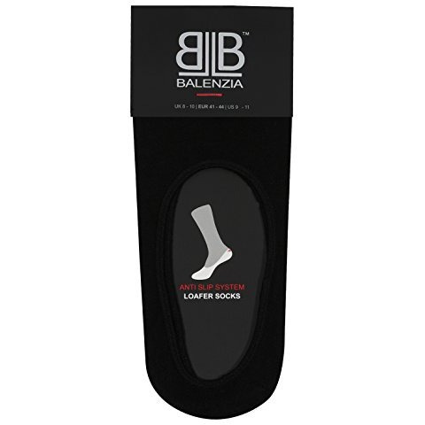 Balenzia Men's Black No Show Socks With Anti-Slip Silicon System (Mercerised)- Pack Of 3