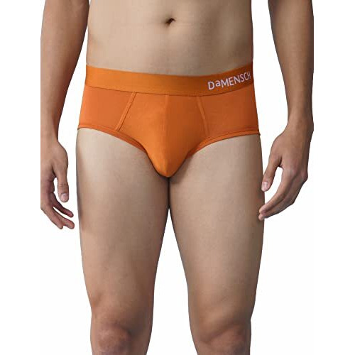 Damensch Men Deo-Soft Supima Modal Briefs-Pack Of 1-Gold Flame-Medium