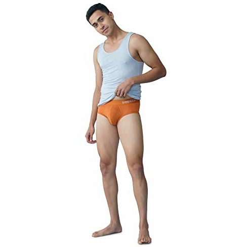 Damensch Men Deo-Soft Supima Modal Briefs-Pack Of 1-Gold Flame-Medium