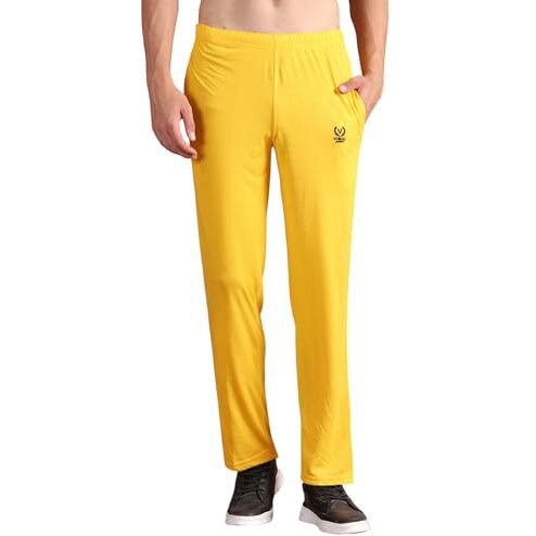 Mack Jonney Men Yellow Regular Fit Cotton Mid Rise Trackpant-D10_Yellow_01-Xl
