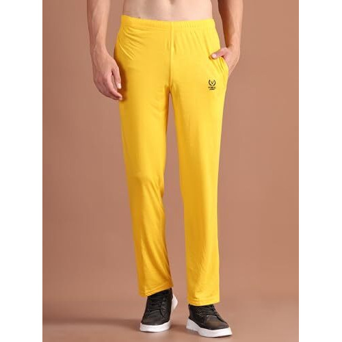 Mack Jonney Men Yellow Regular Fit Cotton Mid Rise Trackpant-D10_Yellow_01-Xl