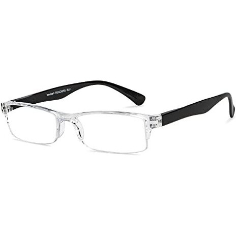 Lenskart Plus Readers|Transparent Rectangular Half Rim Reading Eyeglasses|For Men & Women|For 2 Power|Lr E13968