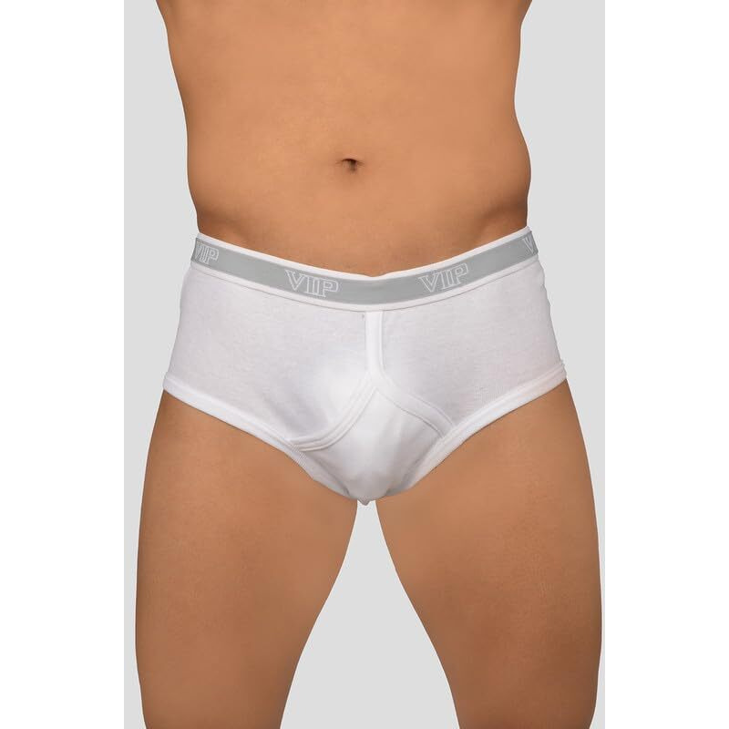 Vip Signor Men's Super Combed Cotton Rib Solid White Briefs With Ultra Soft Waistband | Pack Of 3