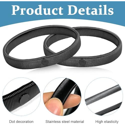 Gustave 1 Pair Shirt Sleeve Garters Stretchy Anti-Slip Armbands Sleeve Holder Fashion Bartenders Metal Arm Garters For Men Women Fixing Long Sleeves - Black