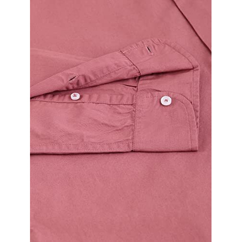 Dennis Lingo Men's Solid Chinese Collar Dusty Pink Casual Shirt