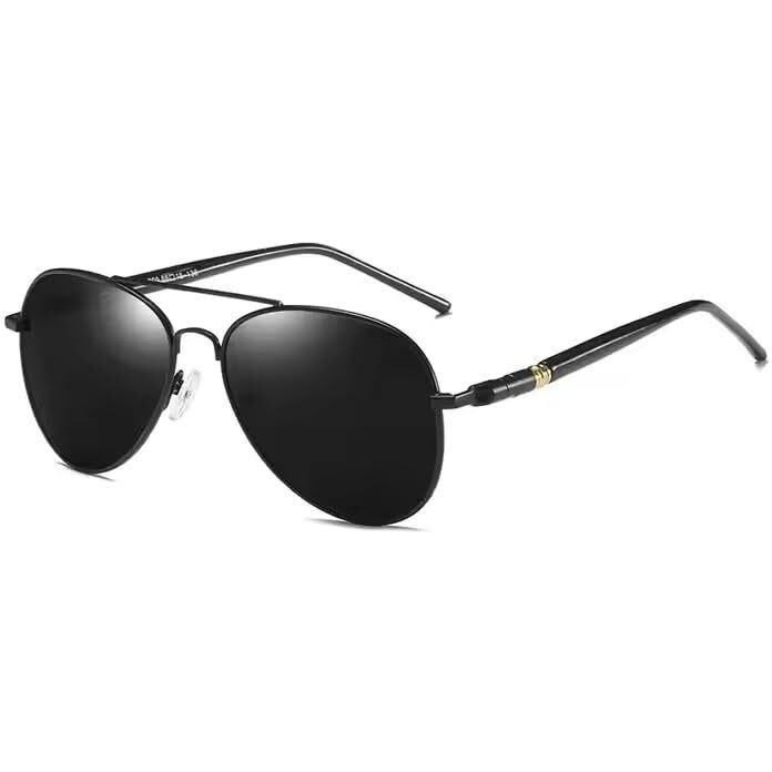 Dervin Unisex Adult Polarized Aviator Sunglasses (Black)